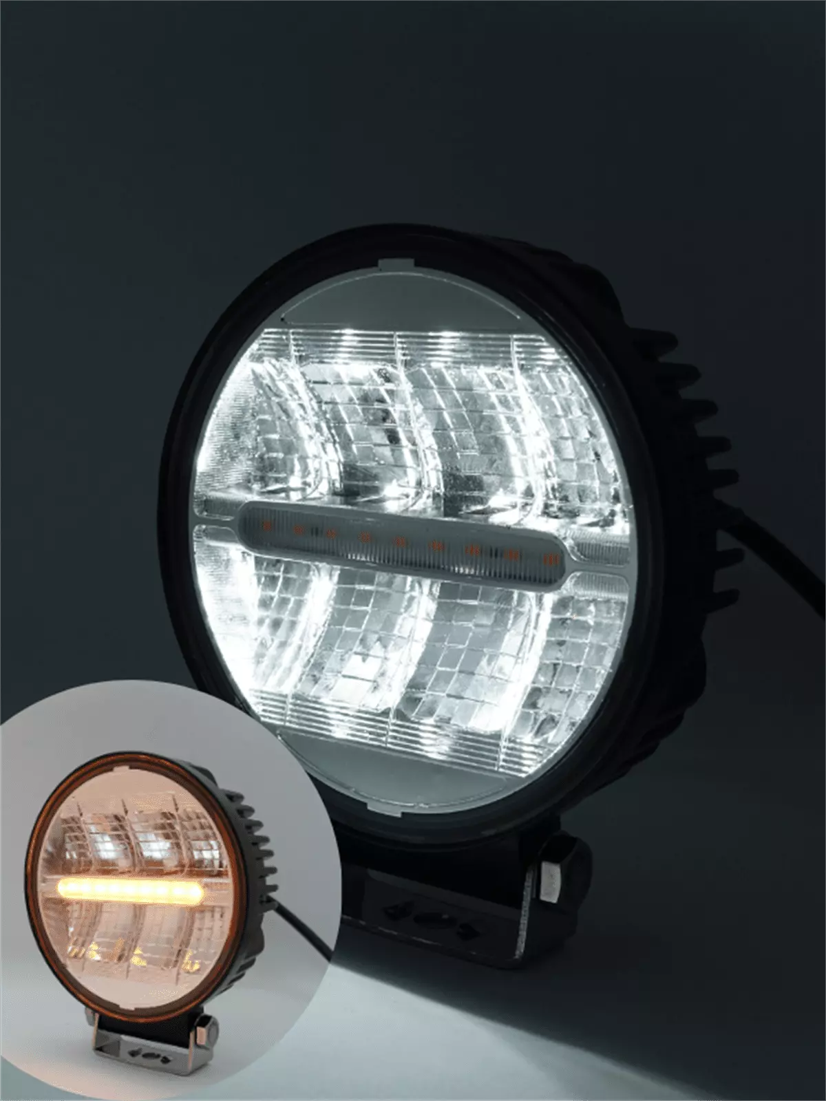 2 Modlu 2 Renk Kombo 24 Watt Siyah Yuvarlak Off Road 12/24v Çalışma Tekne Lambası