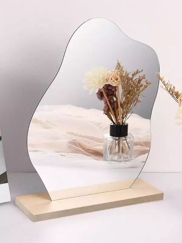 23 Cm X 19 Cm Düzensiz Estetik Makyaj Aynası Çerçevesiz, Dekoratif Masa Üstü Ayna Yatak Odası