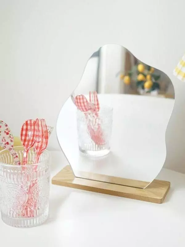23 Cm X 19 Cm Düzensiz Estetik Makyaj Aynası Çerçevesiz, Dekoratif Masa Üstü Ayna Yatak Odası