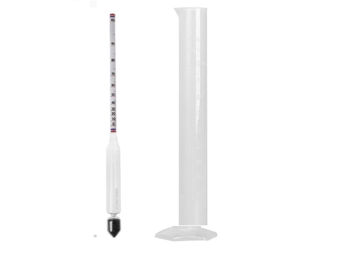 27CM Uzun Form Dansimetre Alkol-Metre 0-100 Derece Alkol Ölçer