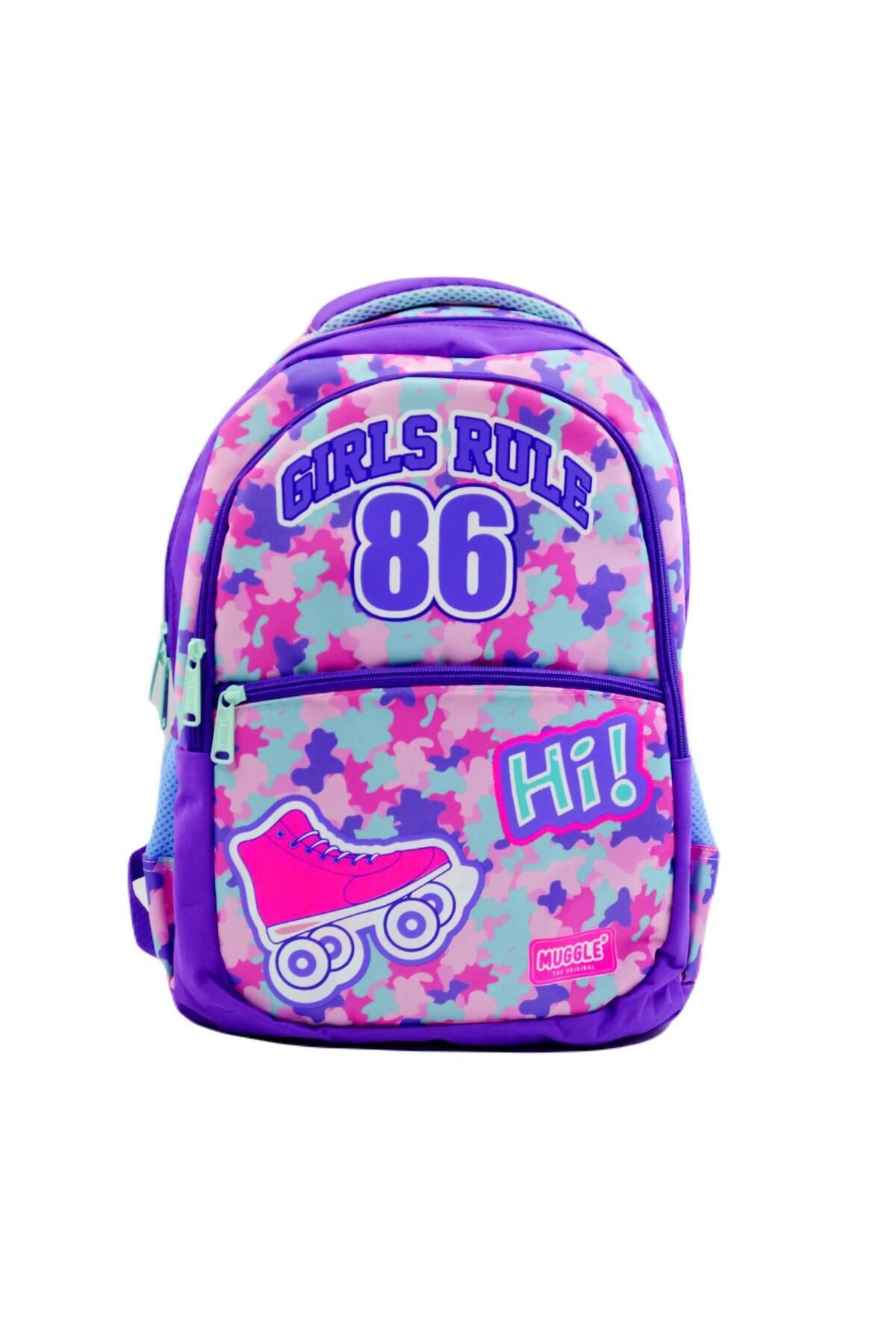 3 Bölmeli Girls Rule Okul Sırt Çantası MU-6788