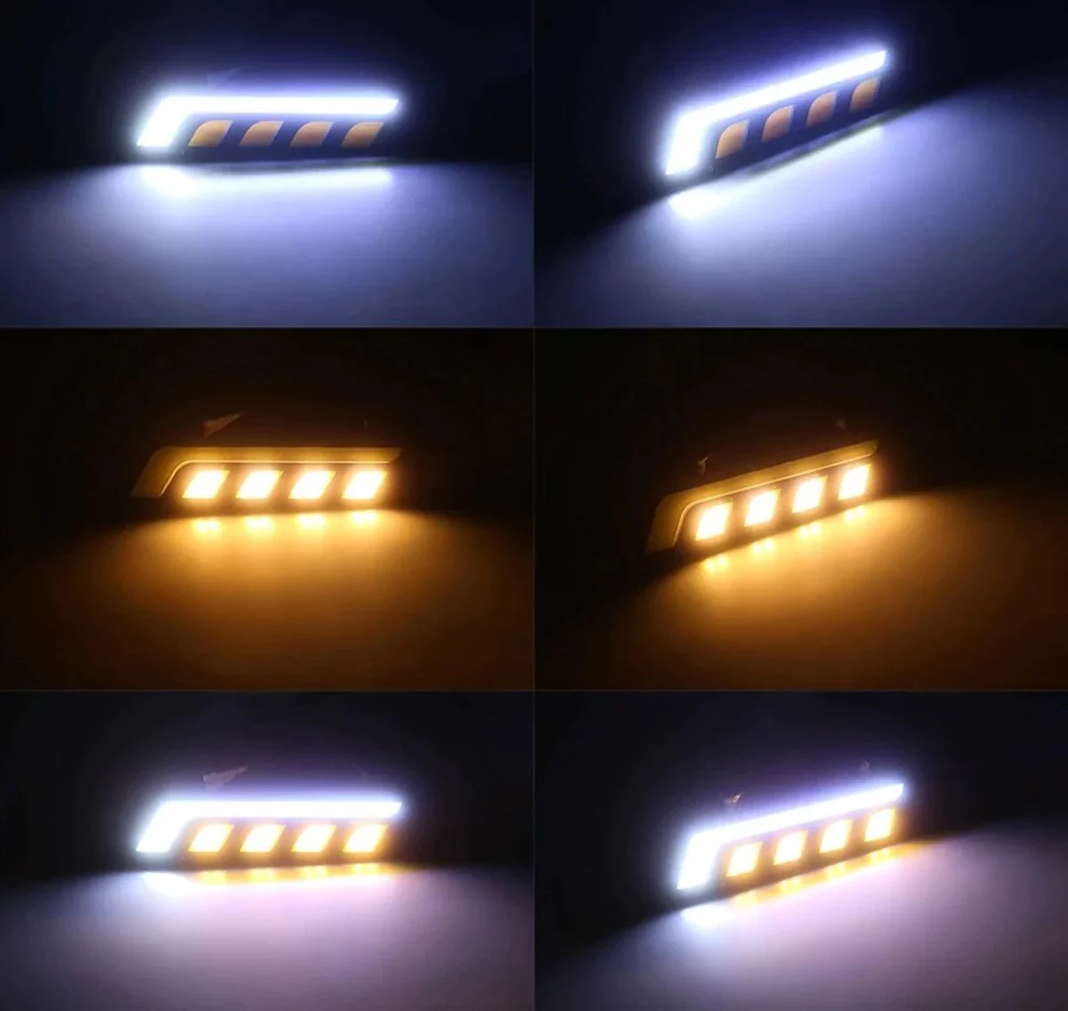 3 Modlu DRL 16CM Esnek Su Geçirmez Gündüz Ledi Çift Renkli Gündüz Farı
