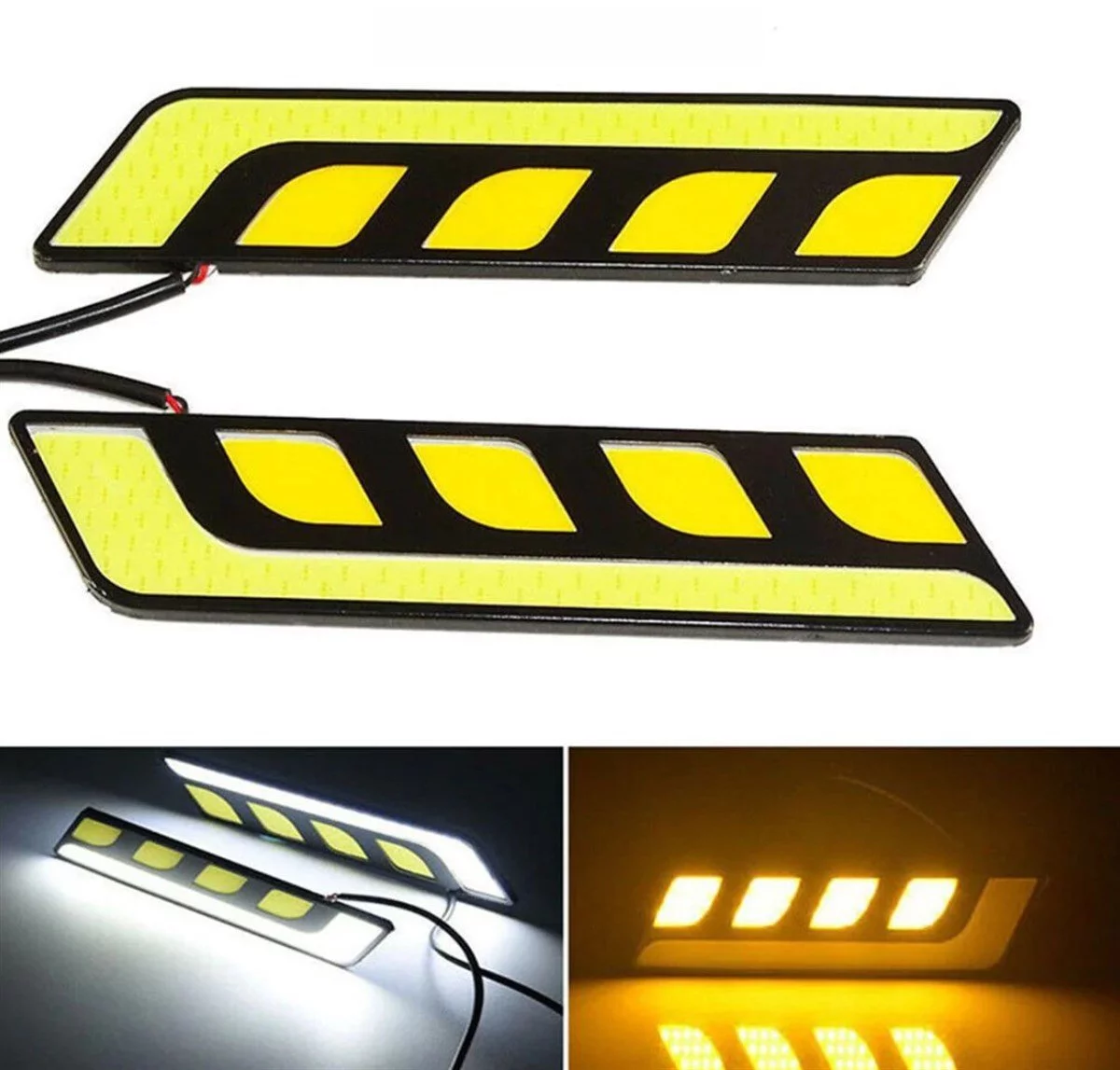 3 Modlu DRL 16CM Esnek Su Geçirmez Gündüz Ledi Çift Renkli Gündüz Farı