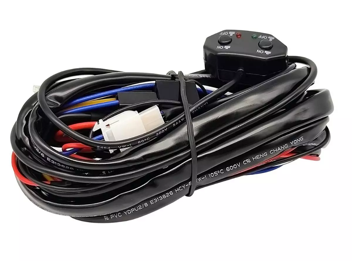 300W 16 AWG Kablo Demeti 15A Off Road LED Çift Tuşlu Kumandalı Kablo Açma Kapma
