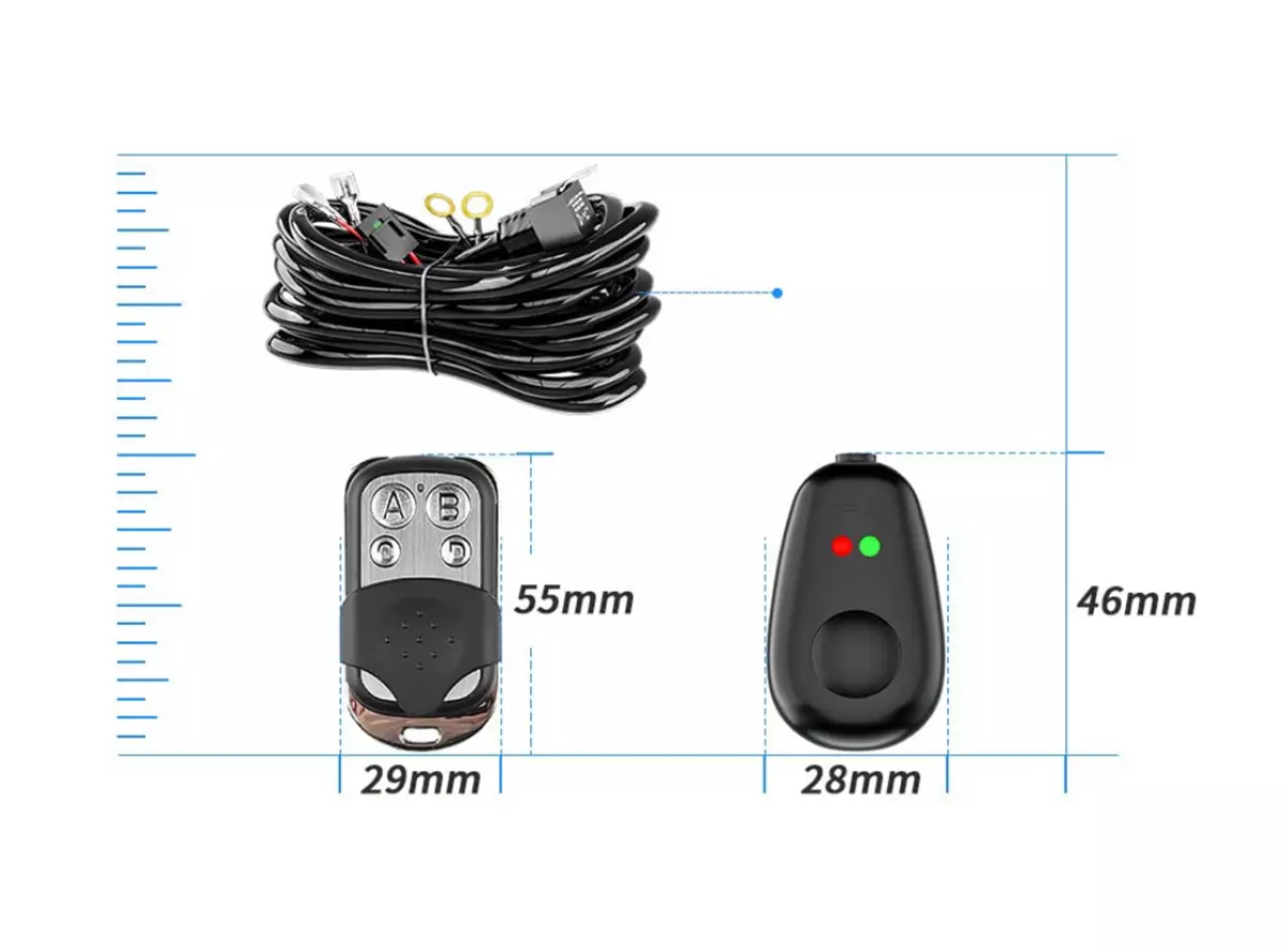 300w 18 Awg Kablo Demeti 15a Off Road Ledi Açma Kapama Kumandalı Kablo Uzaktan Kontrol Kumandalı