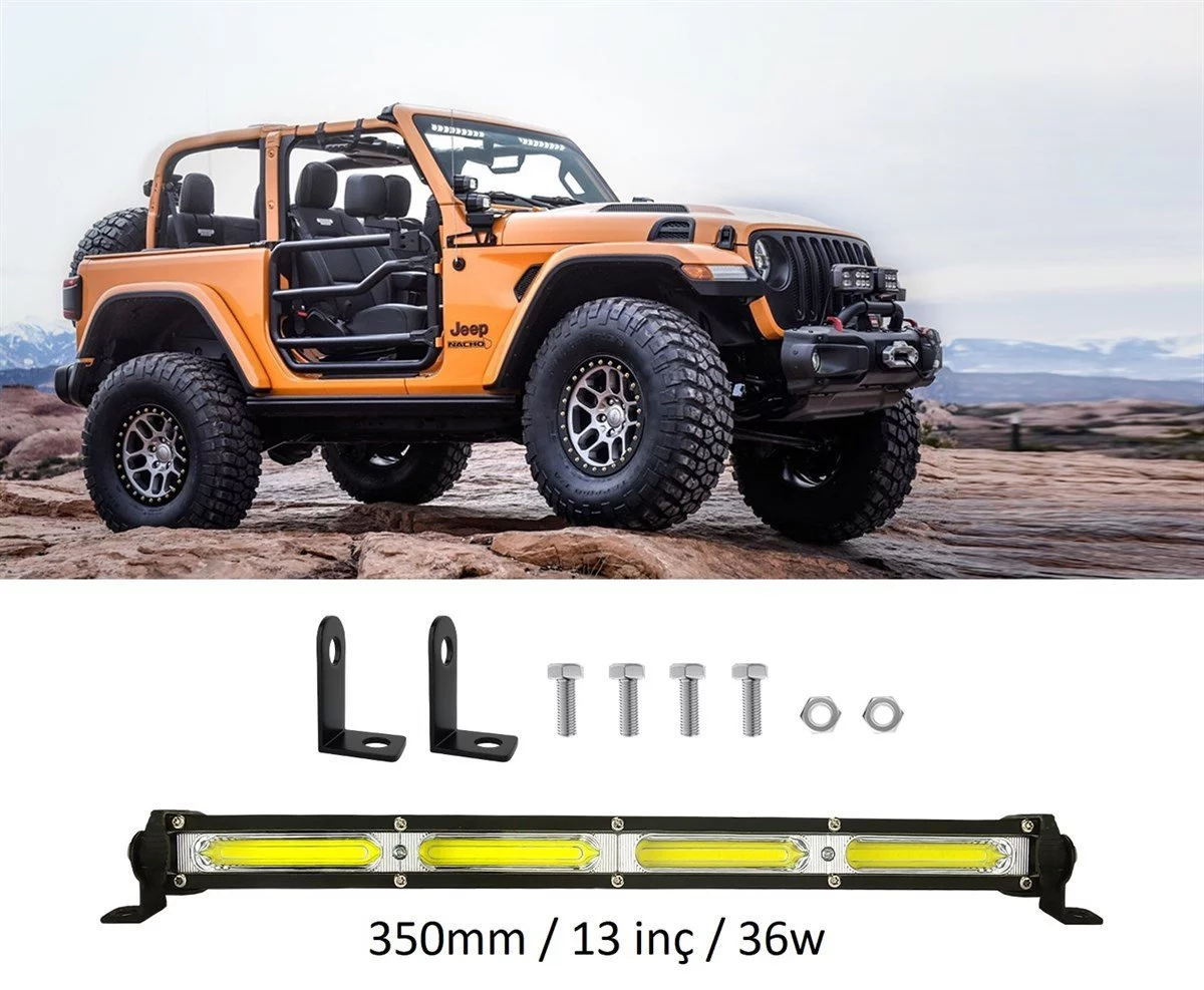 36w Cob Bar 350mm Led Off Road Su Geçirmez Spot Tekne Çalışma Lambası