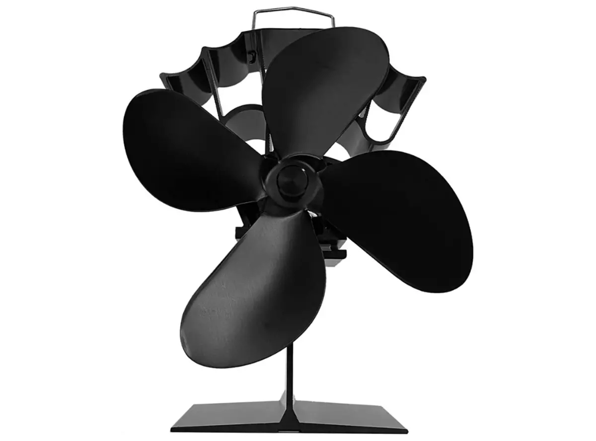 4 Bıçaklı Isı Enerjili Fanı Ultra Sessiz Şömine Soba Fırın Verimli Isı Dağıtım Fanı