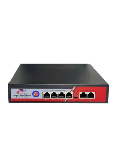 4 Port 10/100 4 Port Poe + 2 Port 10/100 Uplink High Power  Switch