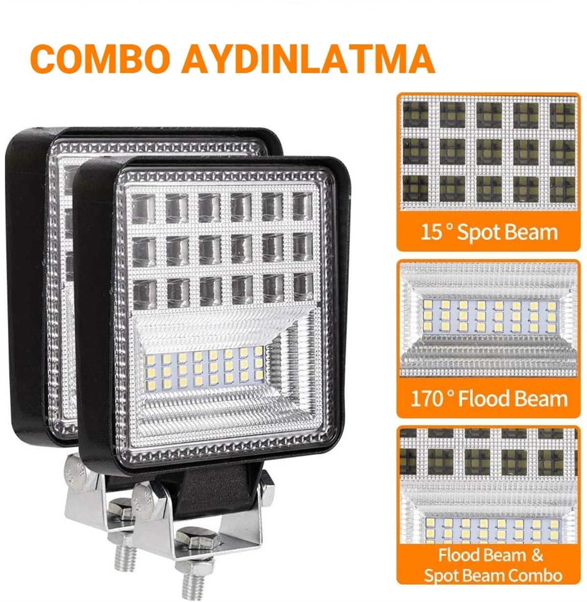 42 Led Combo Aydınlatma Off Road Tekne Çalışma Lambası 126w 1 Adet