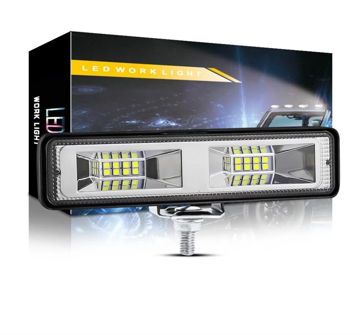 48w 16 Led Yatay 12-24v Off Road İş Lambası Beyaz Çalışma Tekne Traktör Araba Işığı