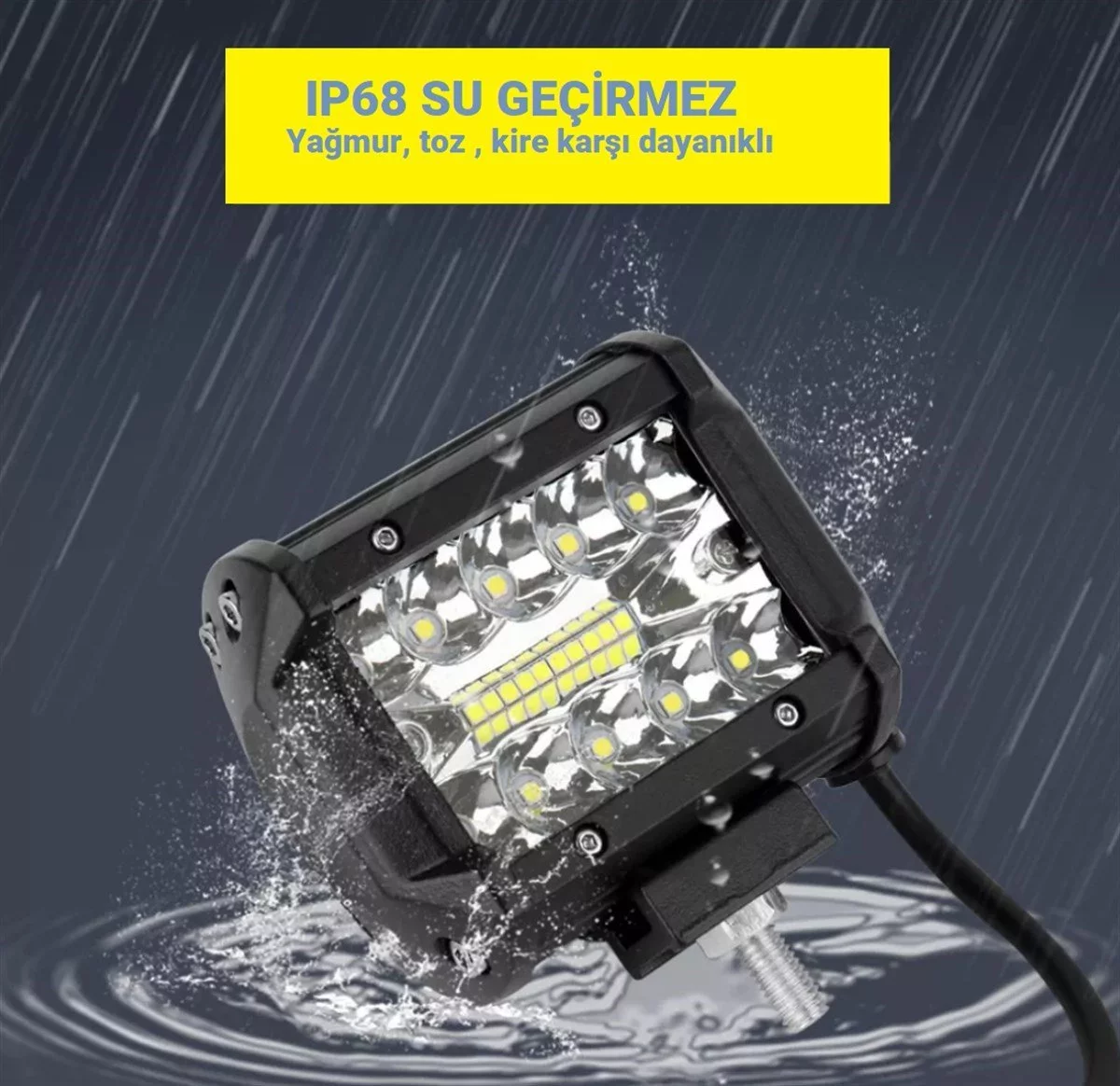 60W Kombo Aydınlatma 20 LED Çalışma Lambası Off Road Motorsiklet