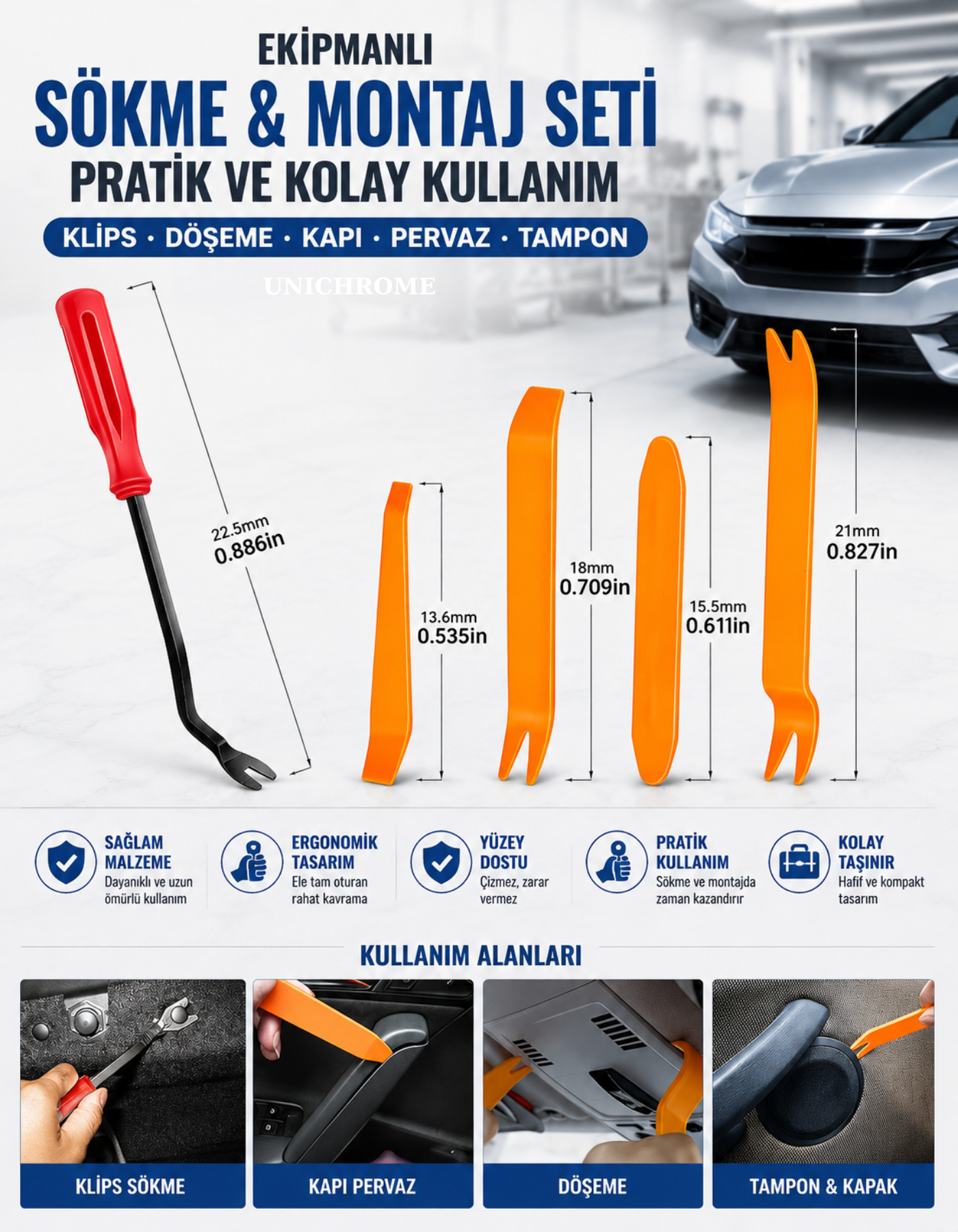 630 Adet Trim Klip Paneli Raptiye Seti Araba Bağlantı Elemanları Kapı Pervaz Döşeme Tamponları