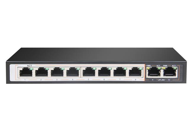 8 Port 10/100 8 Port Poe + 2 Port 10/100 Uplink High Power 125W Poe Switch