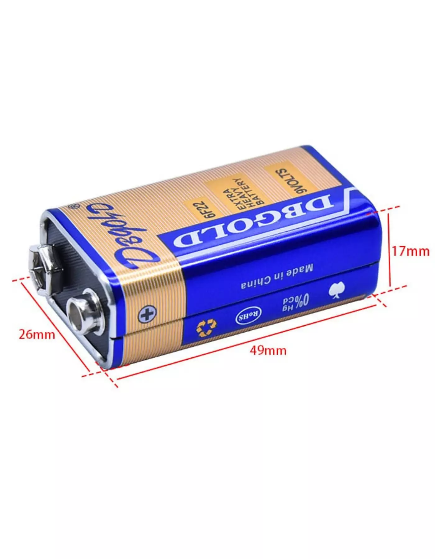 9 Volt Pil - 9V Multimetre Dedektör Oyuncak Araba Drone Kumanda Pili -9Volt Çift Başlı Kare Pil