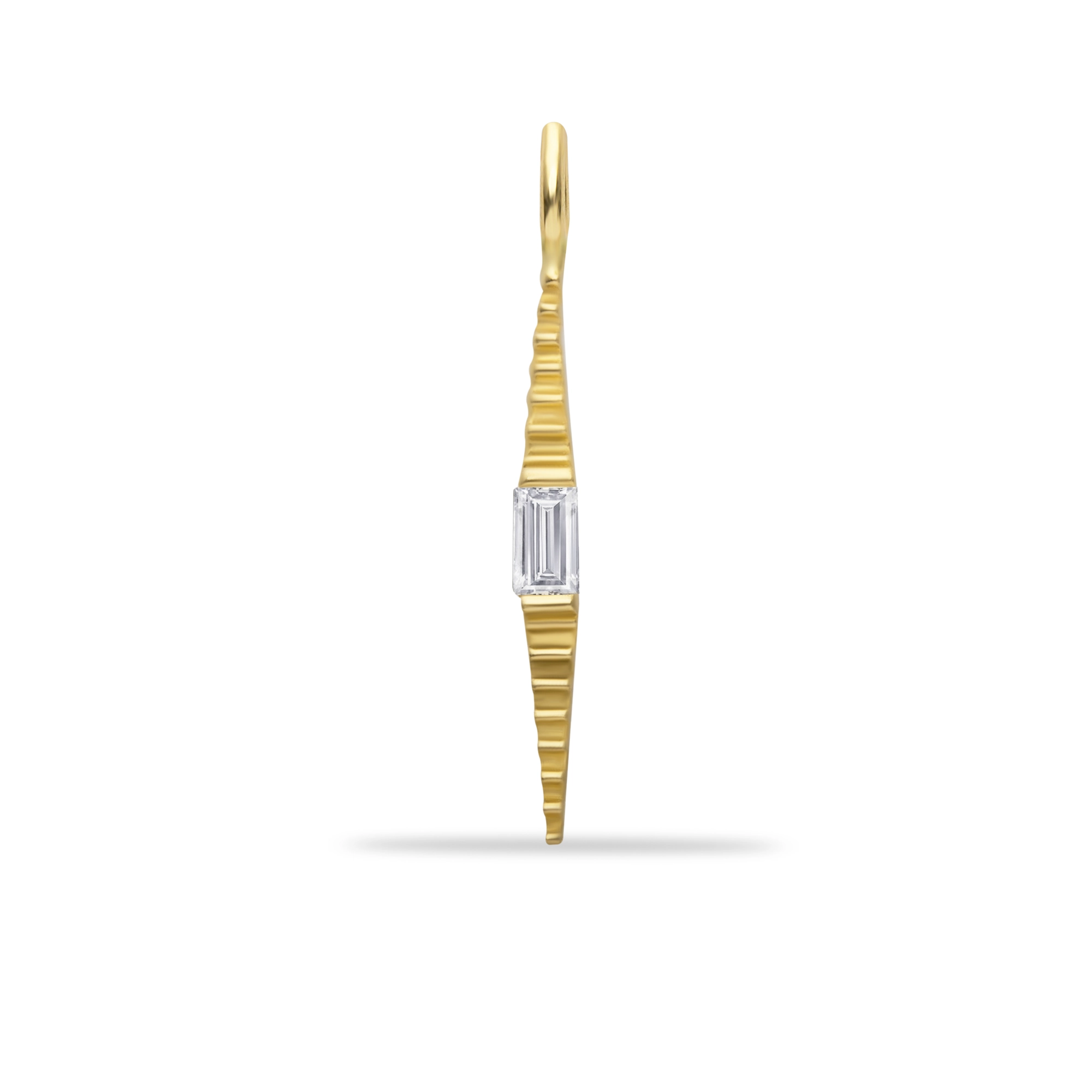 BAGUETTE STONE PATTERNED BAR PENDANT CHARM