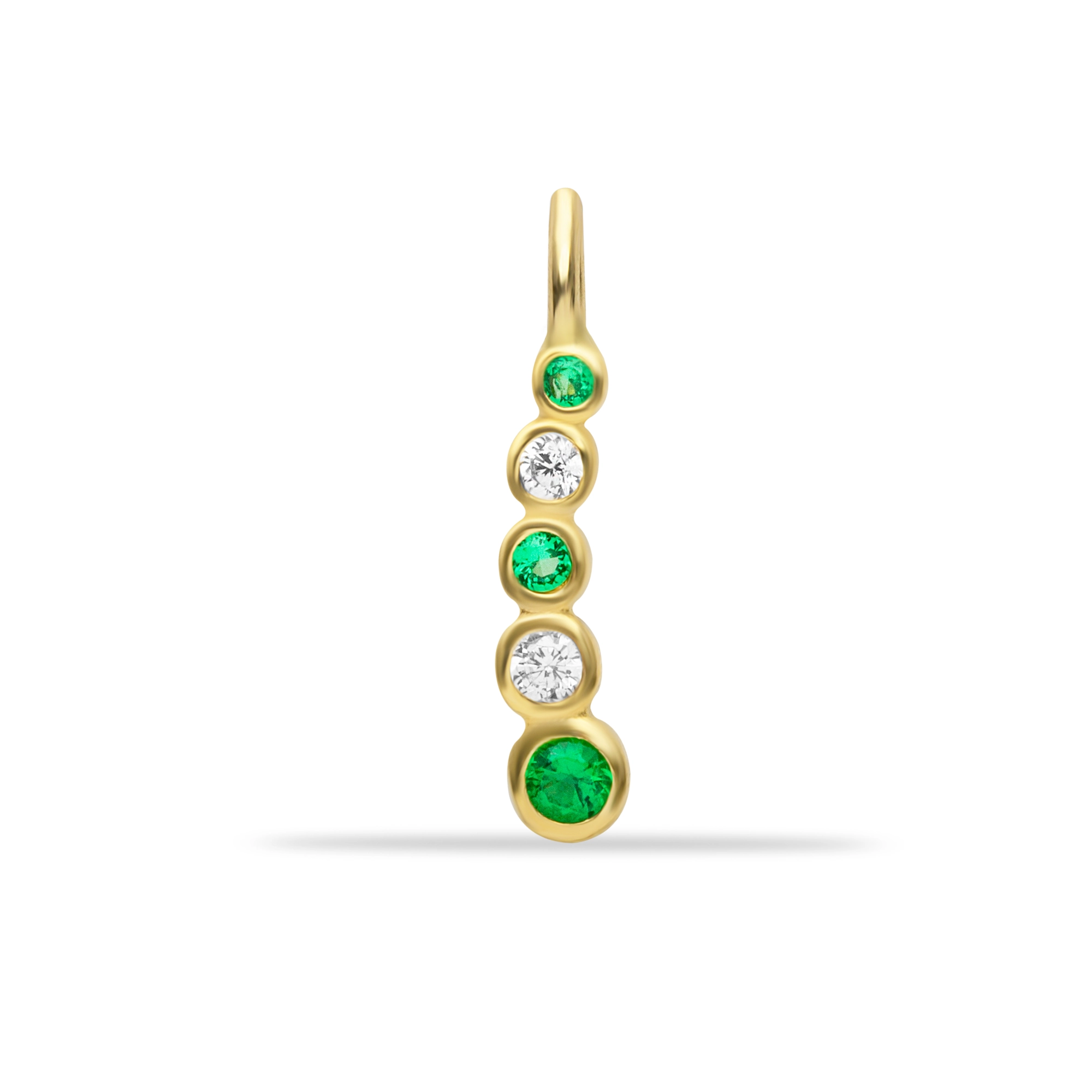 WHITE GREEN LAYERED STONE PENDANT CHARM