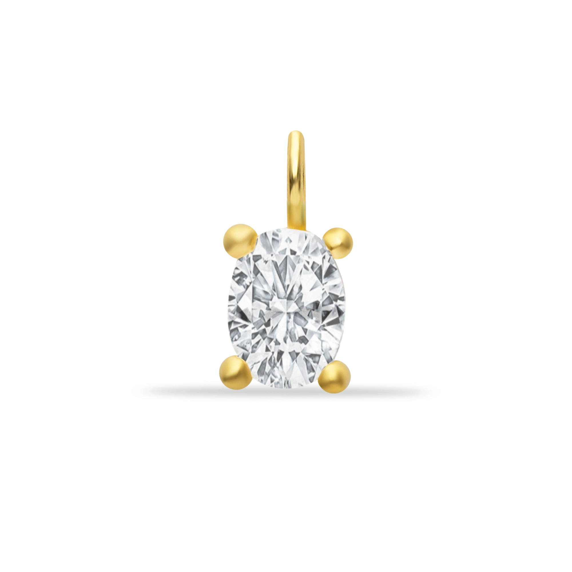Oval Solitaire Pendant Charm