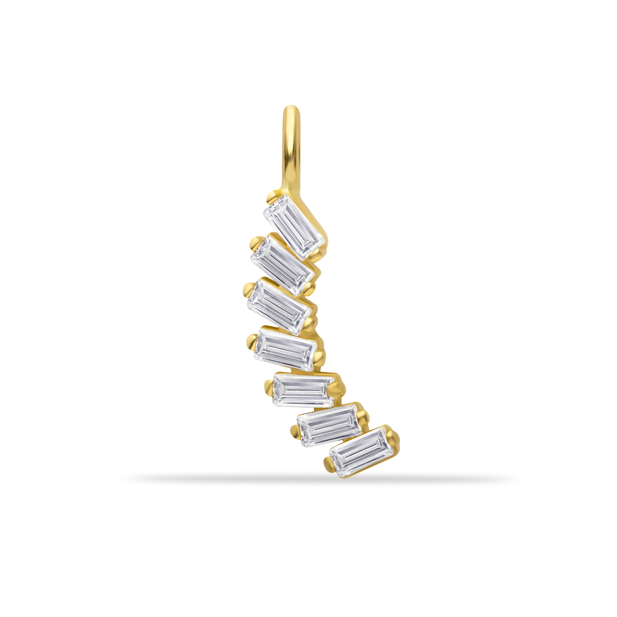 SEVEN STONE BAGUETTE PENDANT CHARM