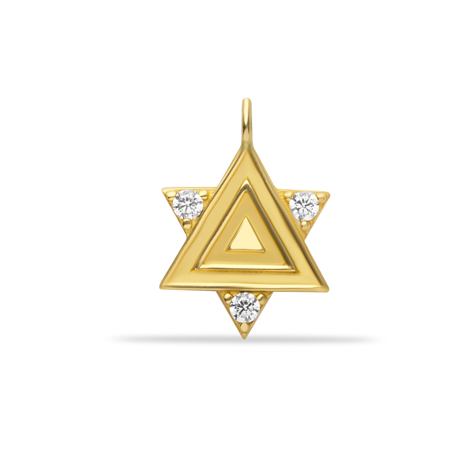 STONE-STONE TRIANGLE PENDANT CHARM