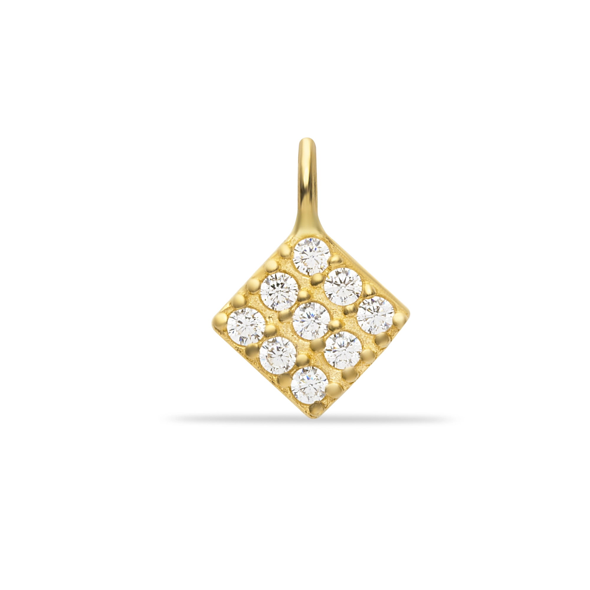 STONE-SET RECTANGULAR PENDANT CHARM