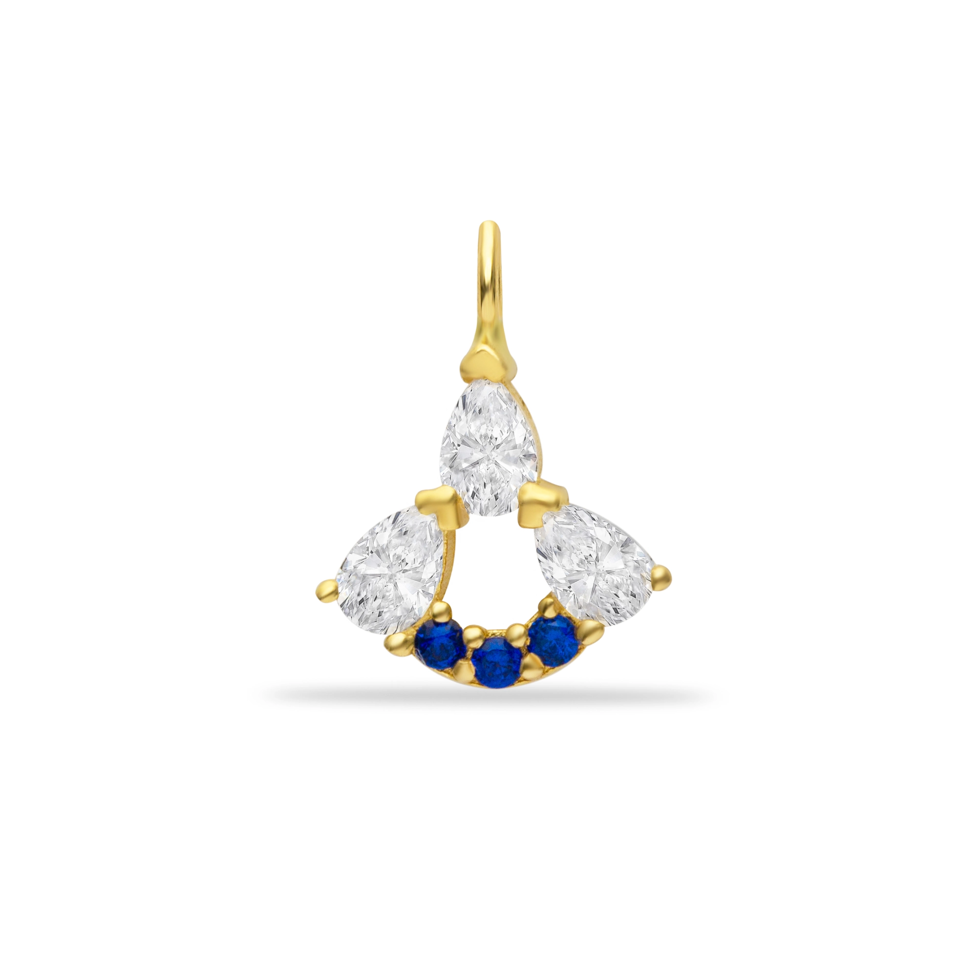 DROPLET AND BLUE STONE DESIGN PENDANT CHARM