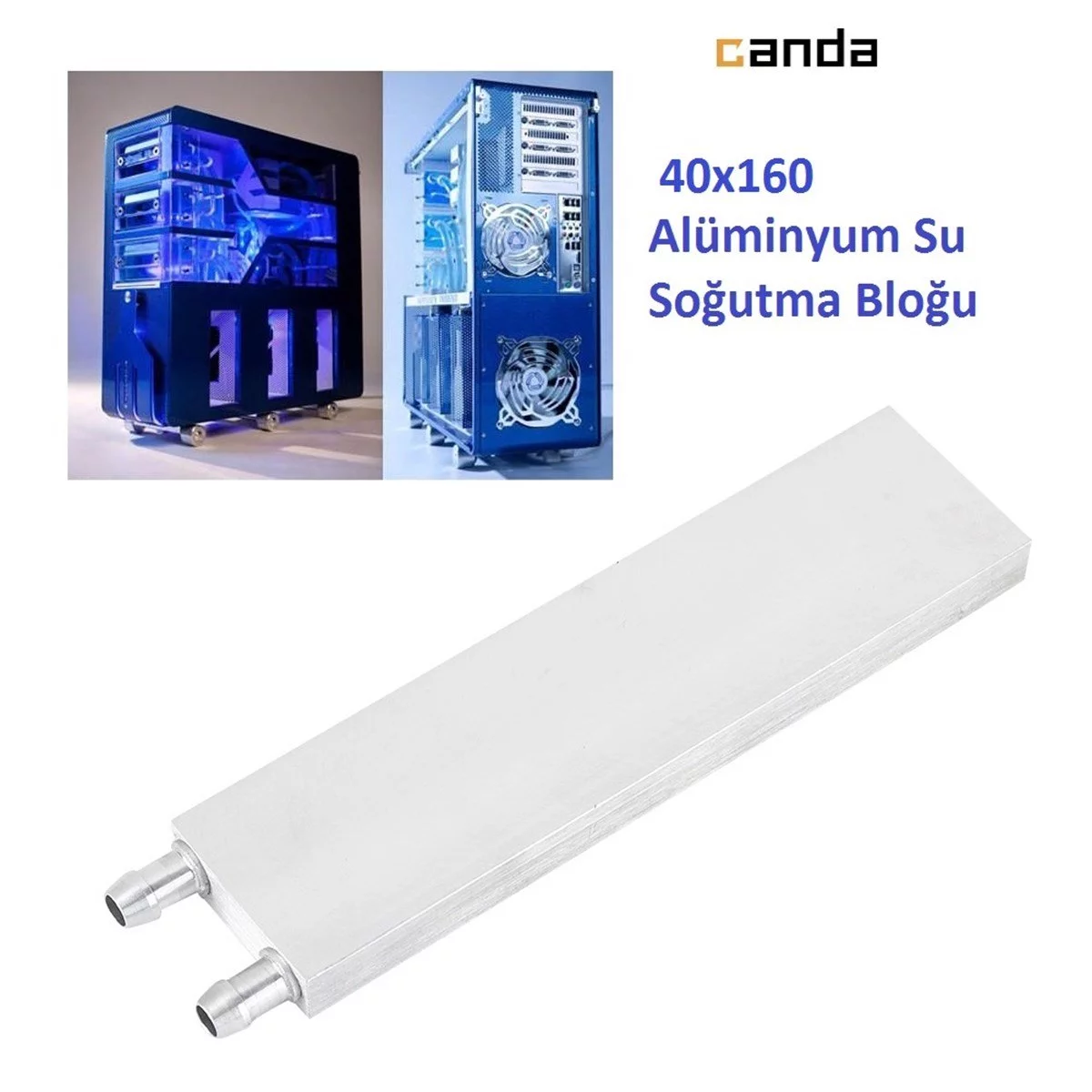 Alüminyum Su Sıvı Isıtma CPU Soğutma Bloğu 40x160mm