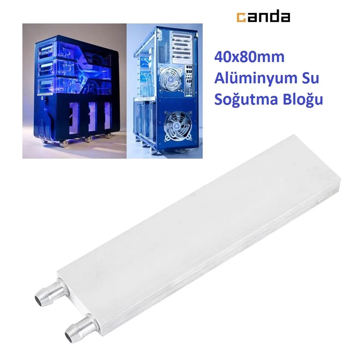 Alüminyum Su Sıvı Isıtma CPU Soğutma Bloğu 40x80mm 4x8cm