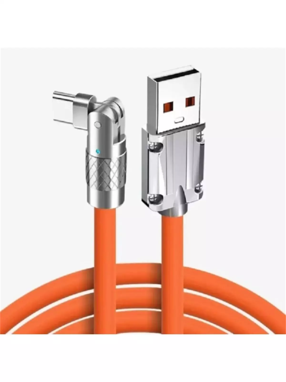 Android 180 Derece Type-C Dönebilen Şarj Kablosu Oynar Başlıklı Metal Uçlu 1.2 Metre
