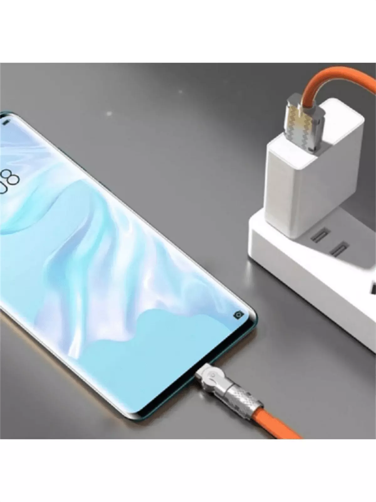 Android 180 Derece Type-C Dönebilen Şarj Kablosu Oynar Başlıklı Metal Uçlu 1.8 Metre