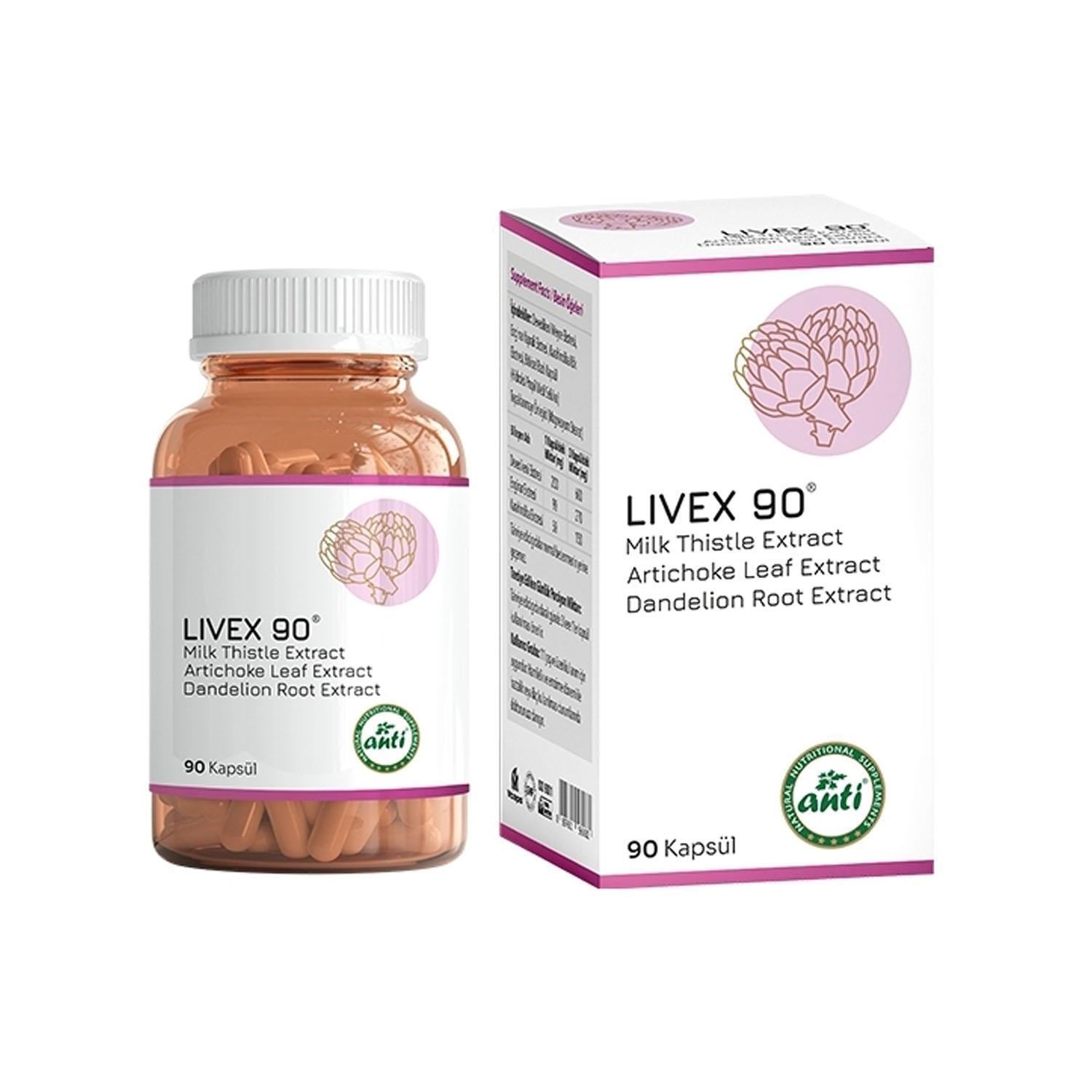 Anti Livex 90 Enginar-Deve Dikeni-Karahindiba 90 Kapsül x 2 Adet