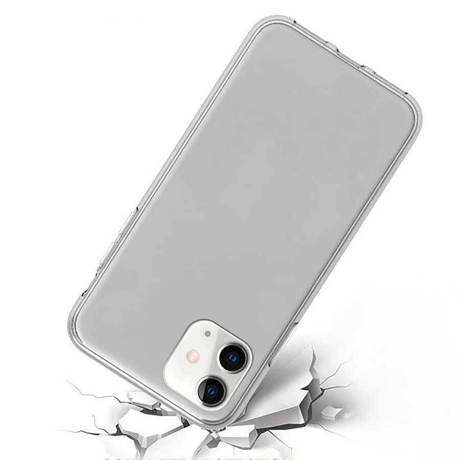 Apple iPhone 12 Kılıf 360 Tam Koruma Şeffaf Silikon