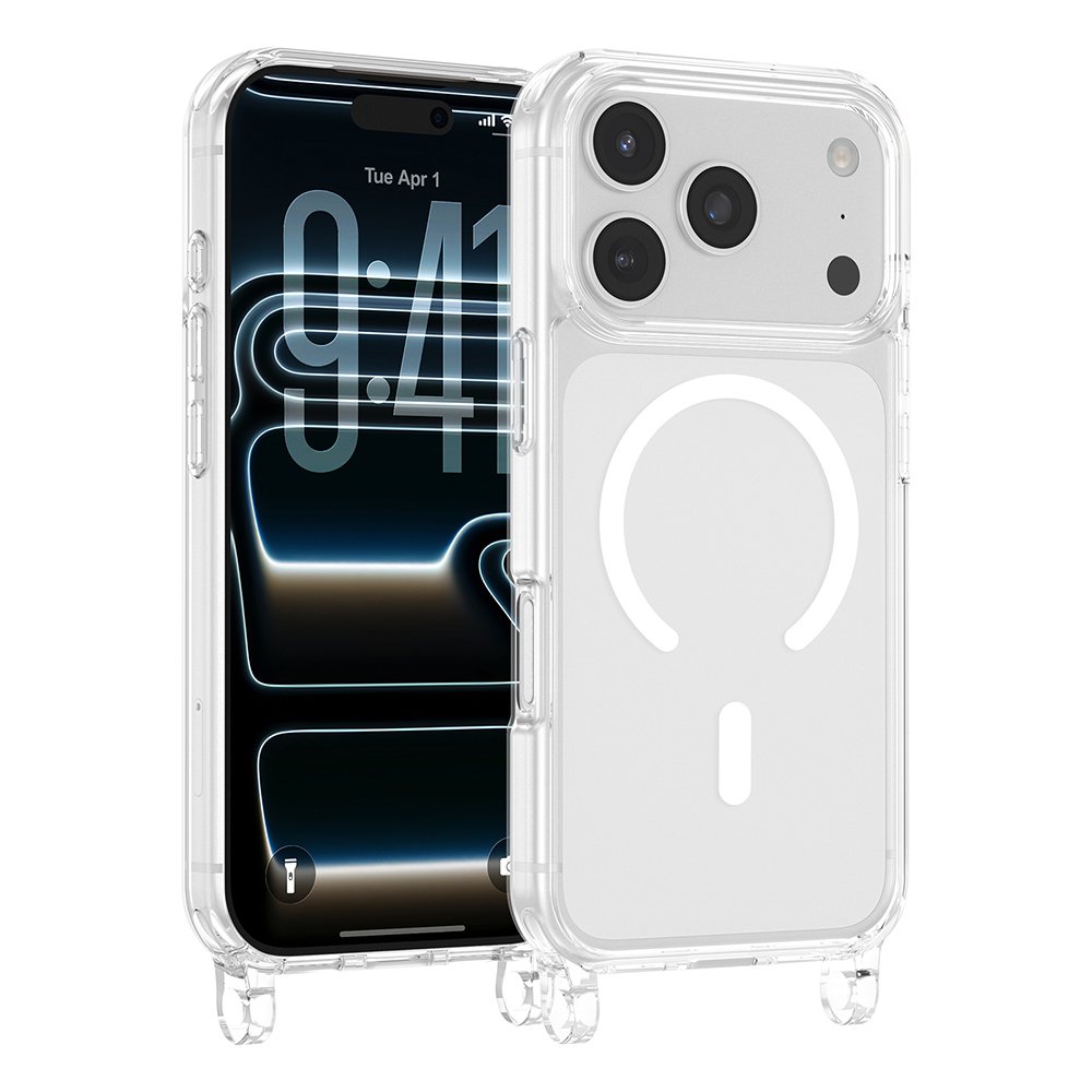 Apple iPhone 17 Pro Kılıf Kamera Çıkıntılı Airbag Tasarım Askılı Şeffaf Silikon