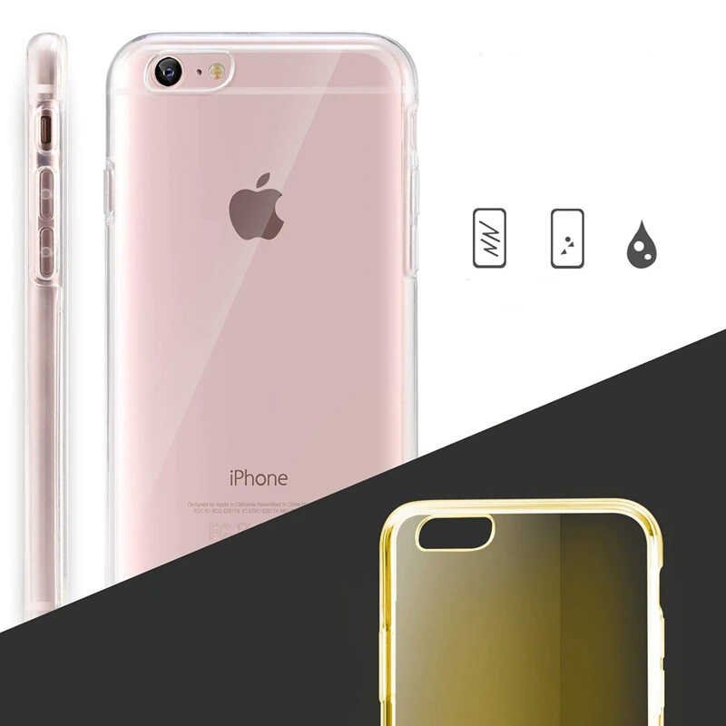 Apple iPhone SE 2022 Kılıf 360 Tam Koruma Şeffaf Silikon