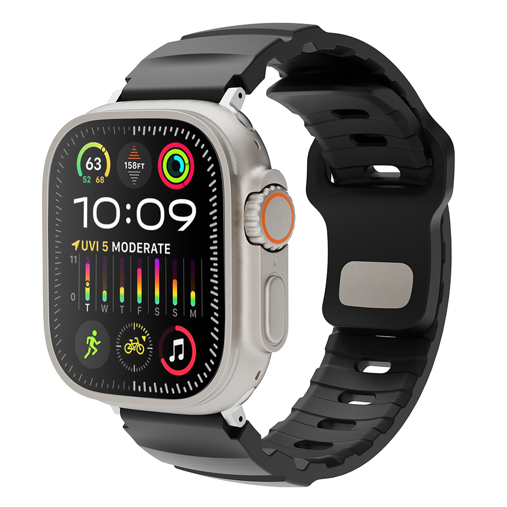 Apple Watch 10 42mm Uyumlu Kordon Delikli Soft Silikon Outdoor Spor Tasarım