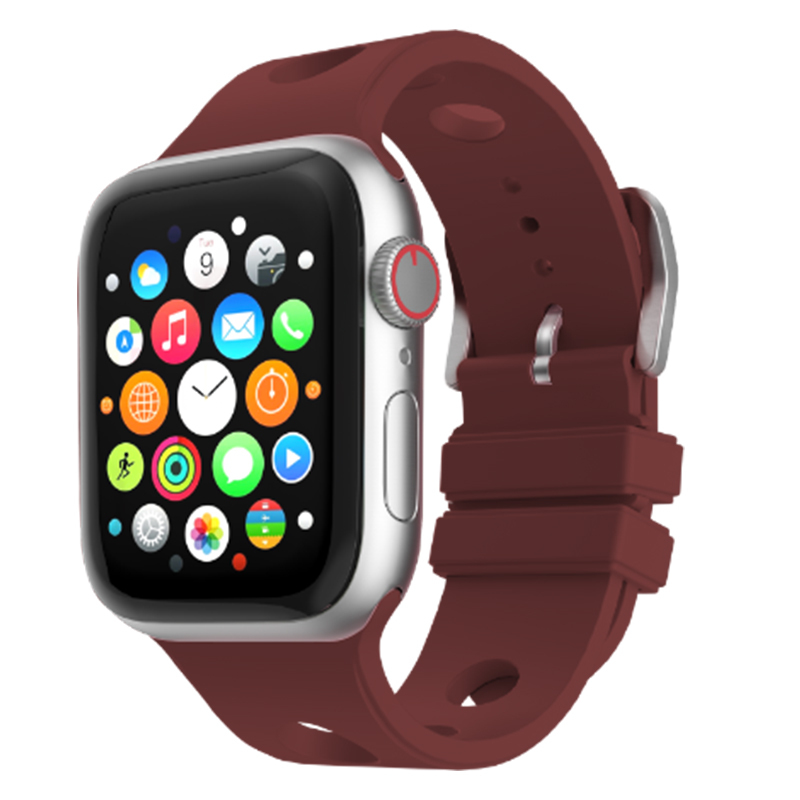 Apple Watch 10 42mm Uyumlu Kordon Delikli Tasarım Silikon