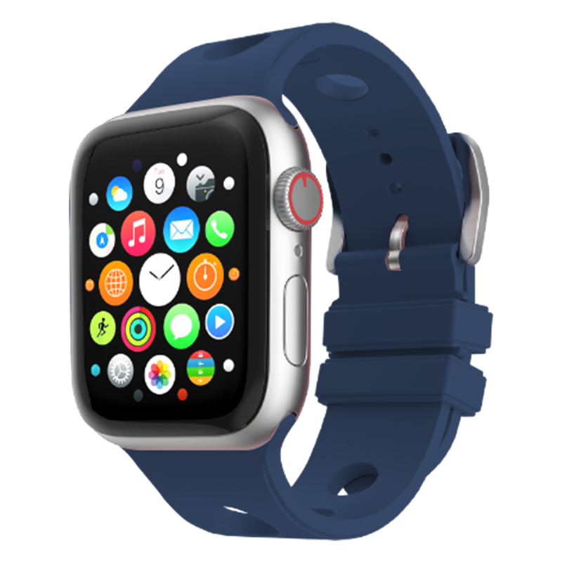 Apple Watch 38mm Uyumlu Kordon Delikli Tasarım Silikon