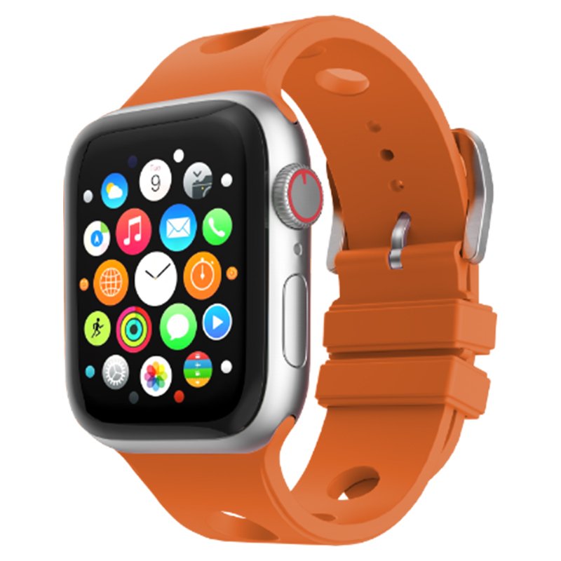 Apple Watch 44mm Uyumlu Kordon Delikli Tasarım Silikon
