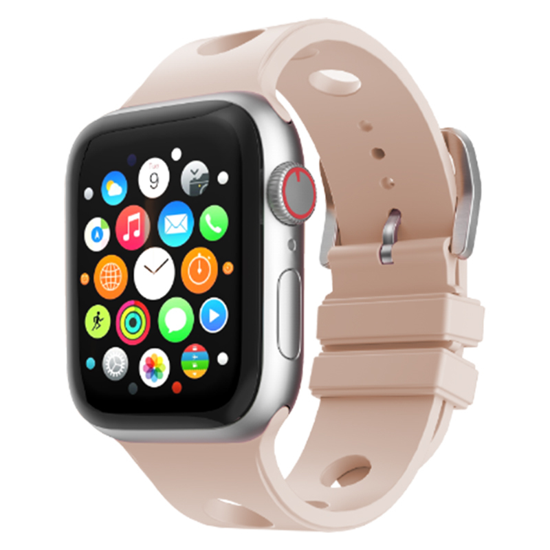 Apple Watch 7 45mm Uyumlu Kordon Delikli Tasarım Silikon