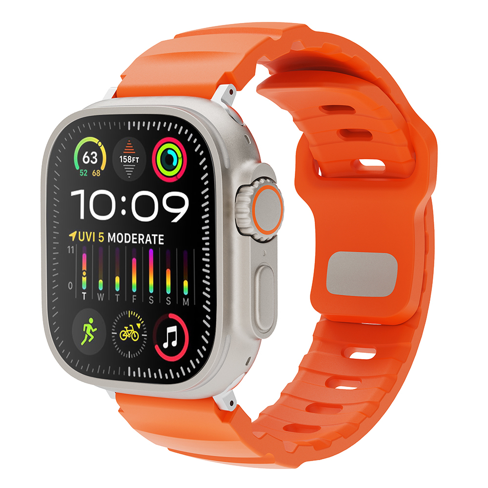 Apple Watch Ultra 49mm Uyumlu Kordon Delikli Soft Silikon Outdoor Spor Tasarım