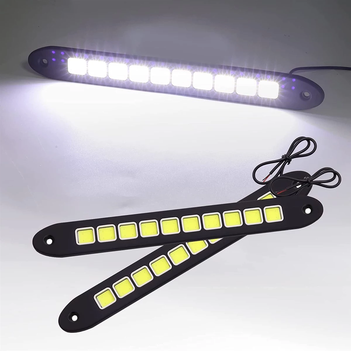Ayarlanabilir Esnek 10 LED Su Geçirmez Gündüz Ledi Beyaz DRL Farı DC 12V