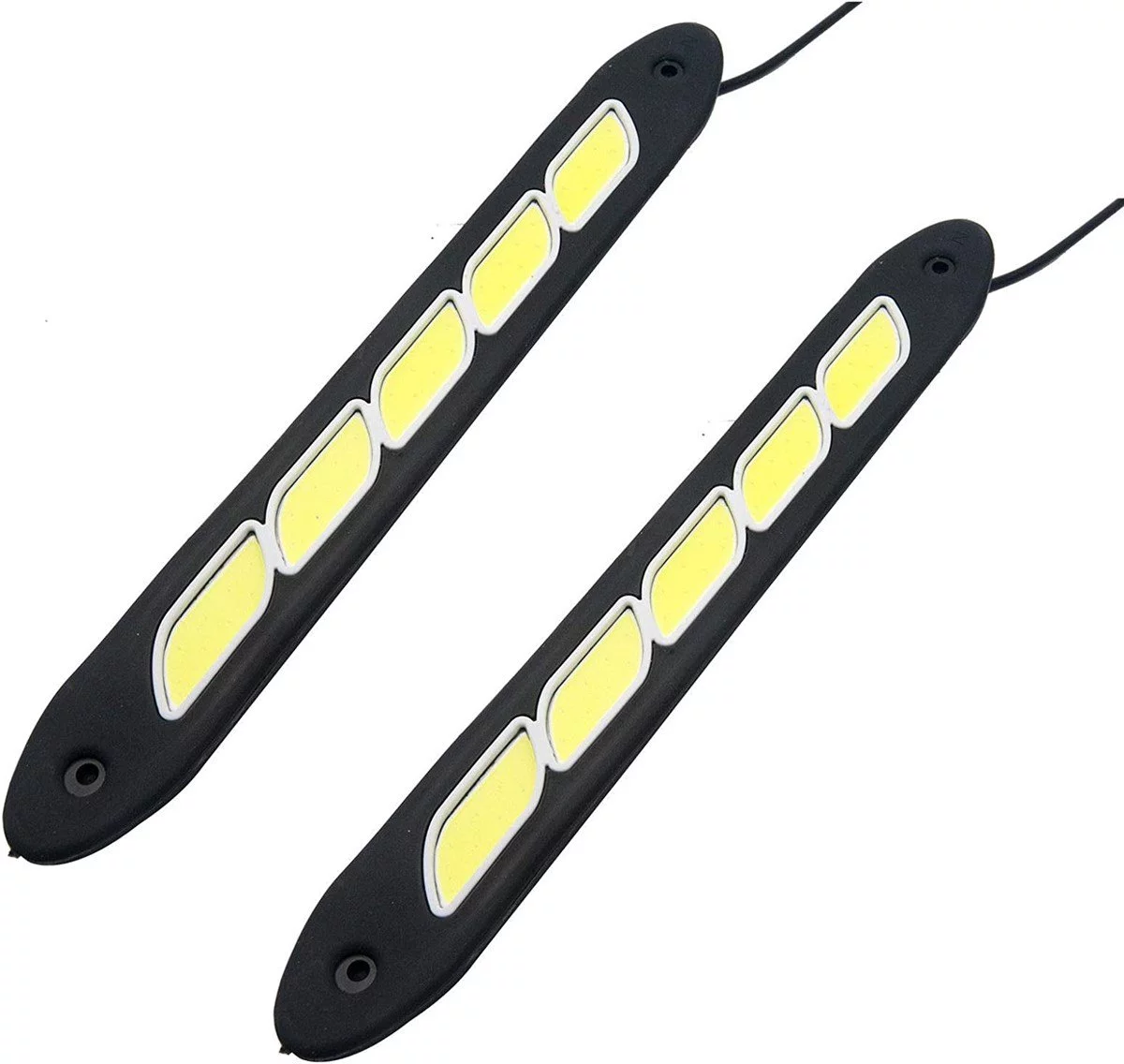 Ayarlanabilir Esnek 5 COB LED Su Geçirmez Gündüz Ledi Beyaz DRL Farı DC 12V