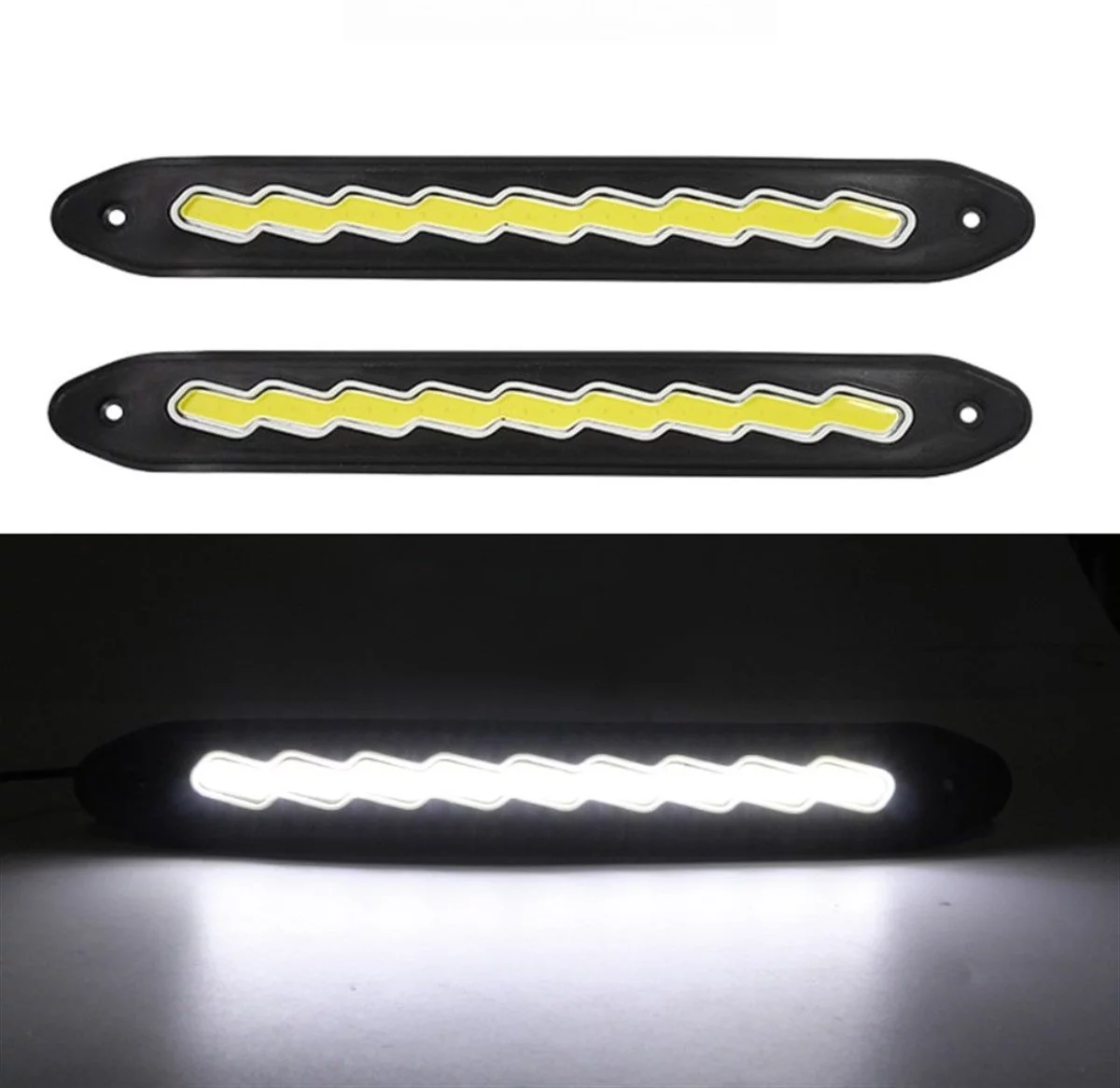 Ayarlanabilir Esnek Zikzak Cob Led Su Geçirmez Gündüz Ledi Beyaz Drl Farı Dc 12v