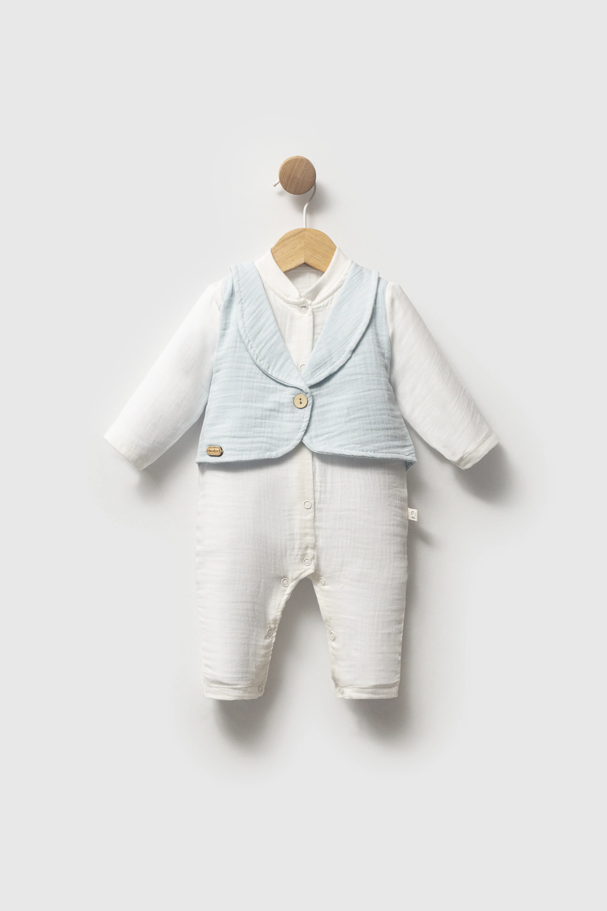Bebelinna 2770  Muslin Tulum 0-3 / 3-6 Ay Mavi
