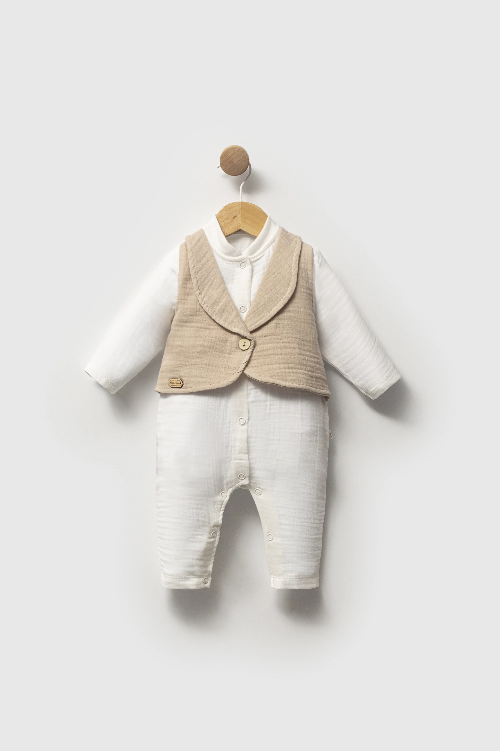 Bebelinna 2770  Muslin Tulum 0-3 / 3-6 Ay Kahve