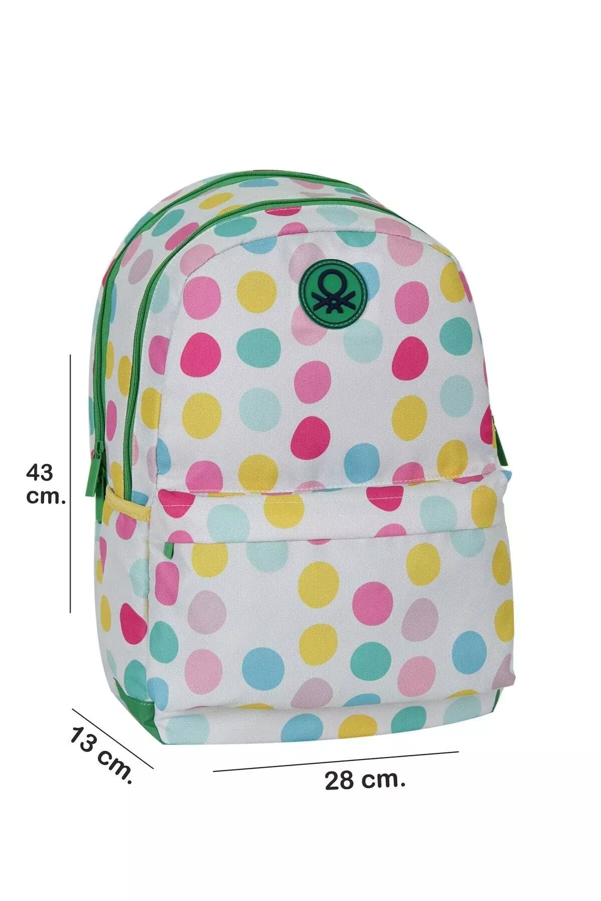 Benetton Ilkokul Sırt Çantası 70322 Beyaz 43x28x13cm