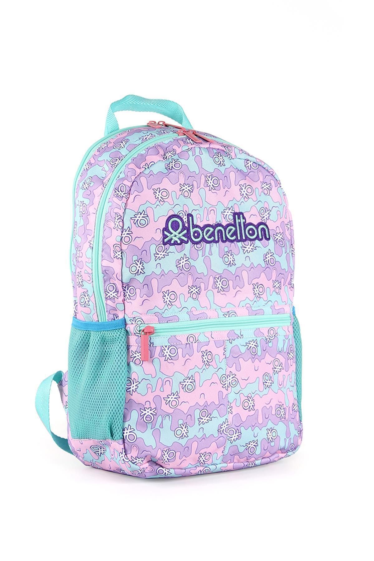 BENETTON OKUL ÇANTA 03667 MAVİ-PEMBE