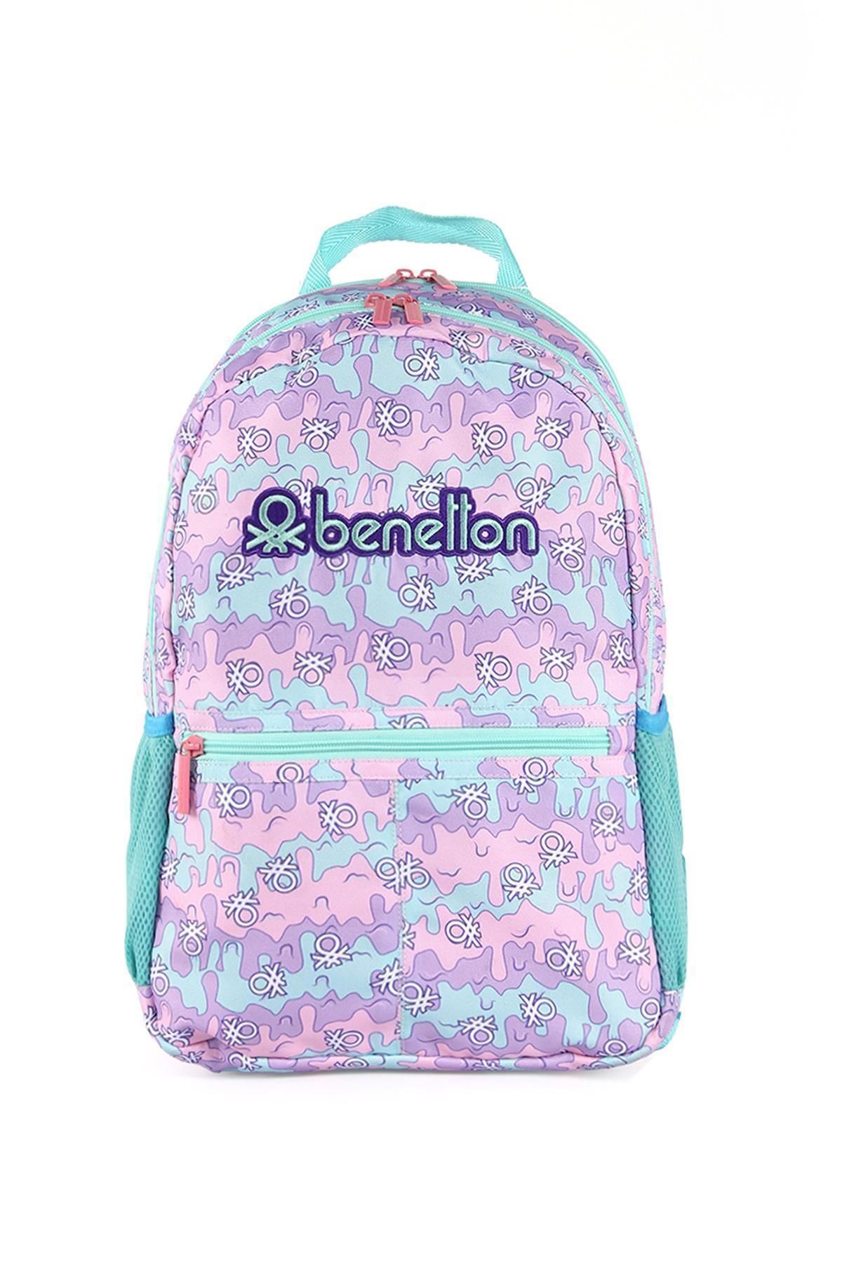 BENETTON OKUL ÇANTA 03667 MAVİ-PEMBE