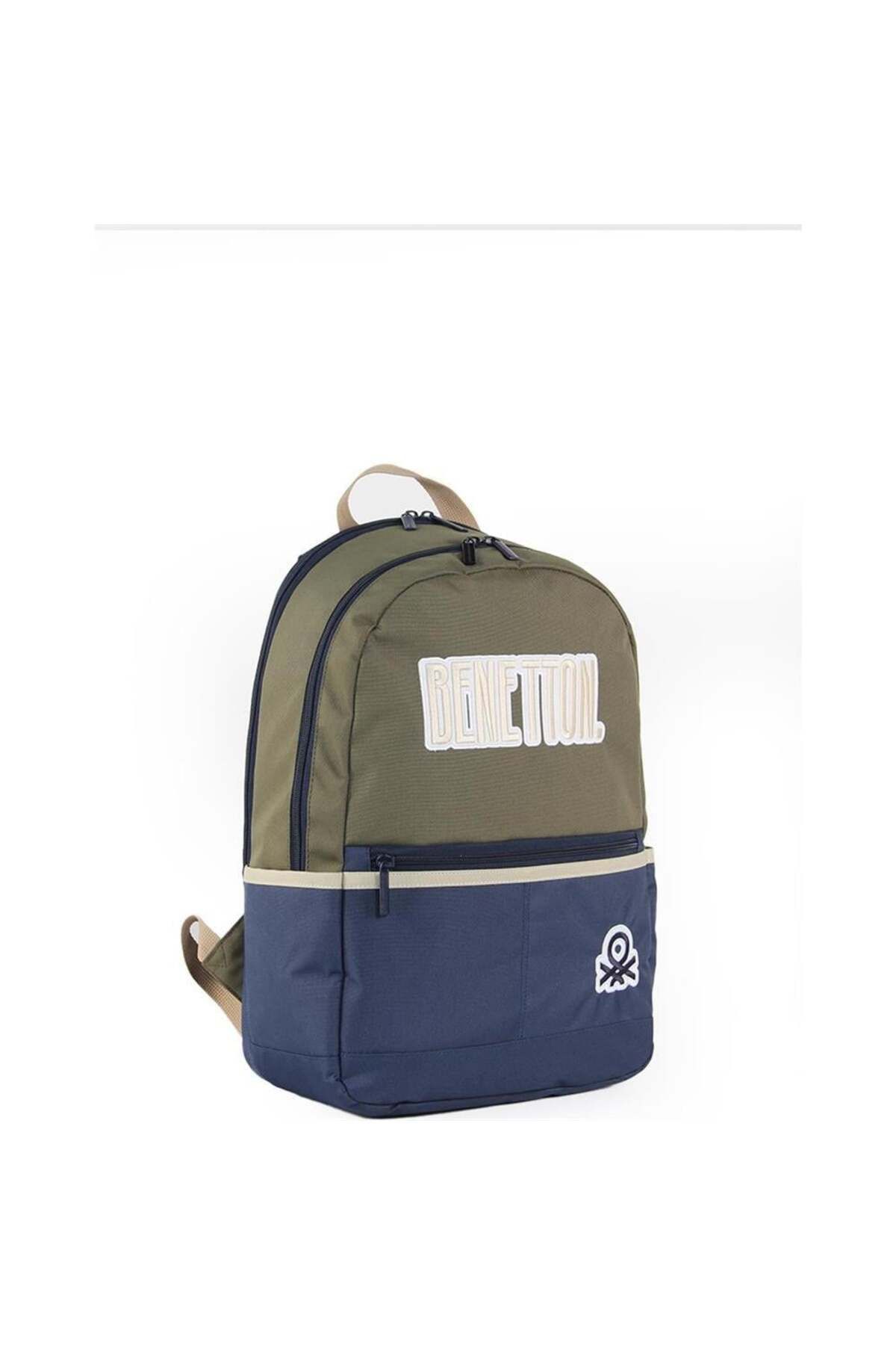 BENETTON OKUL ÇANTA 03859 HAKİ-LACİVERT