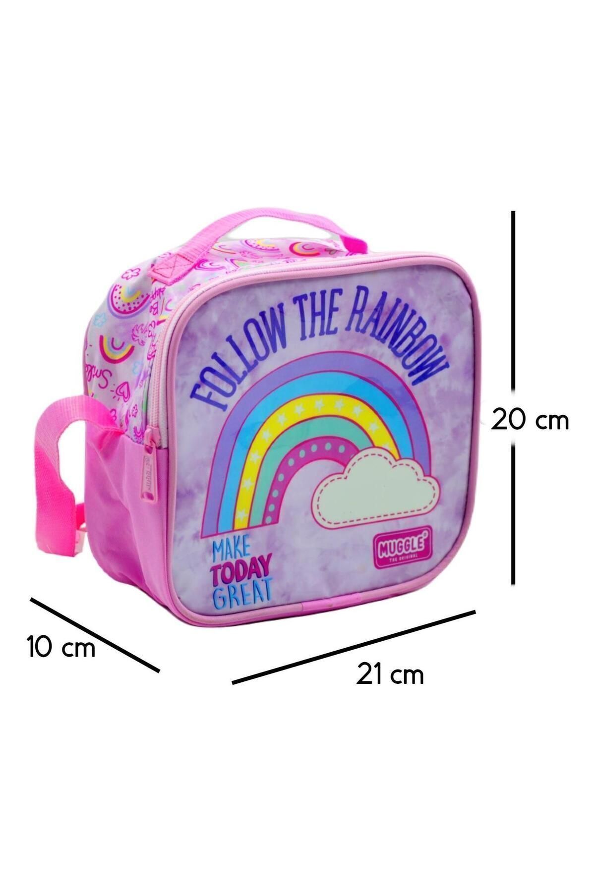 Beslenme Çantası Soft Rainbow Pembe Termoslu Beslenme Çantası