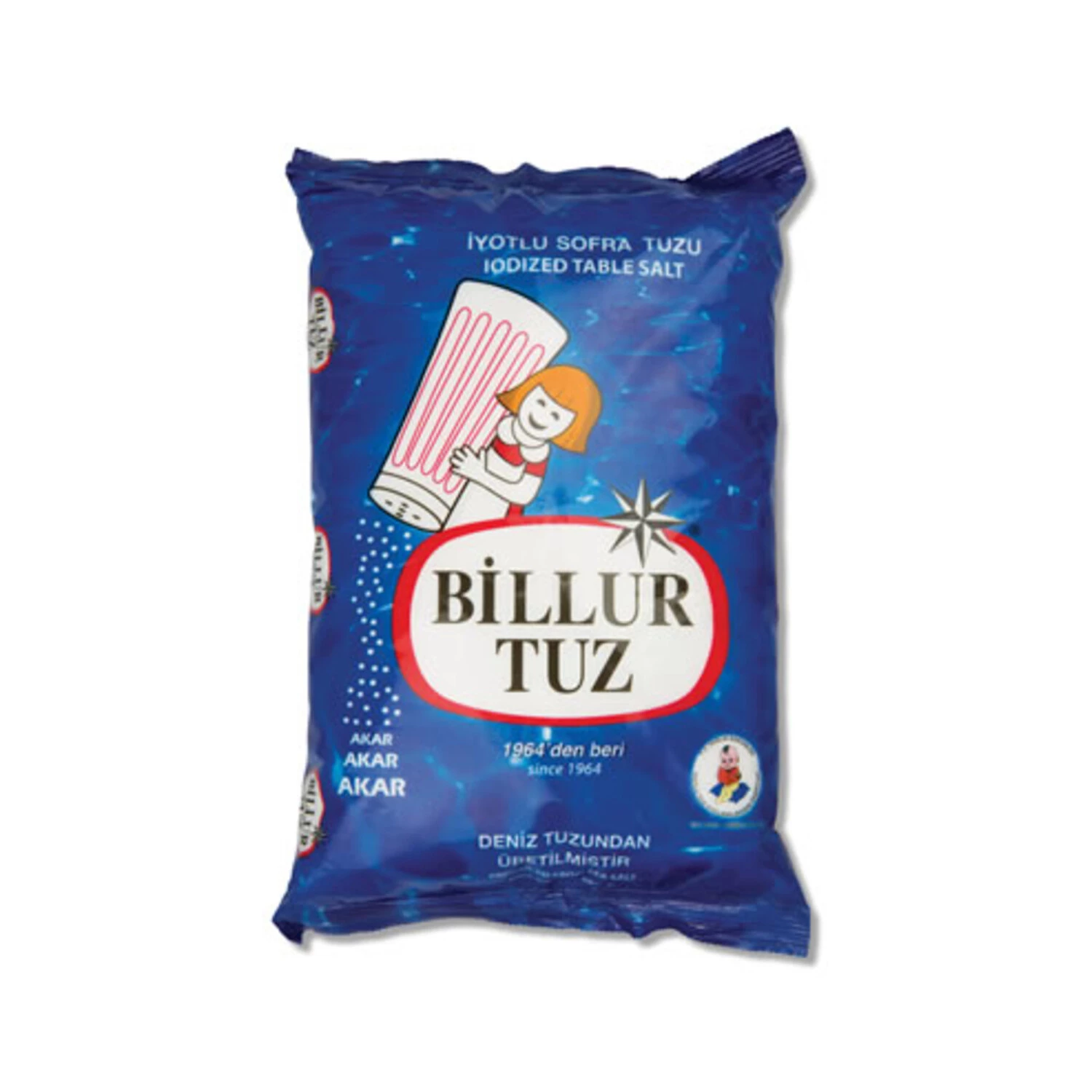 Billur İyotlu Sofra Tuzu 1500 Gr
